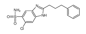 6-chloro-2-(3-phenylpropyl)-3H-benzimidazole-5-sulfonamide结构式
