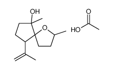 acetic acid,2,9-dimethyl-6-prop-1-en-2-yl-1-oxaspiro[4.4]nonan-9-ol结构式