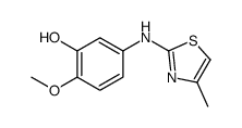 2-methoxy-5-[(4-methyl-1,3-thiazol-2-yl)amino]phenol结构式