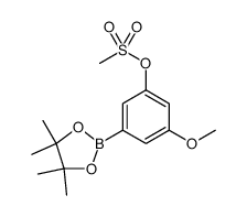 Phenol, 3-methoxy-5-(4,4,5,5-tetramethyl-1,3,2-dioxaborolan-2-yl)-, 1-methanesulfonate结构式