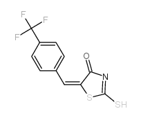 (5E)-2-疏基-5-[4-(三氟甲基)-亚苄基]-1,3-噻唑-4(5H)-酮结构式