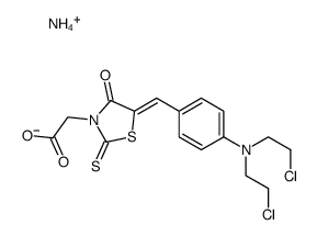 azanium,2-[(5E)-5-[[4-[bis(2-chloroethyl)amino]phenyl]methylidene]-4-oxo-2-sulfanylidene-1,3-thiazolidin-3-yl]acetate结构式