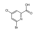 6-溴-4-氯吡啶-2-羧酸结构式