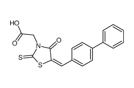 [(5E)-5-(4-Biphenylylmethylene)-4-oxo-2-thioxo-1,3-thiazolidin-3- yl]acetic acid Structure