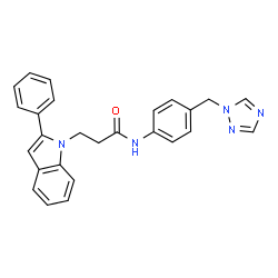 3-(2-Phenyl-1H-indol-1-yl)-N-[4-(1H-1,2,4-triazol-1-ylmethyl)phenyl]propanamide结构式