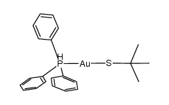 (triphenylphosphane)gold(I) tert-butylthiolate结构式