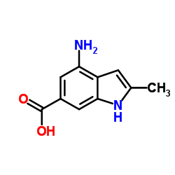 4-Amino-2-methyl-1H-indole-6-carboxylic acid结构式