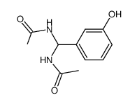 N,N'-((3-hydroxyphenyl)methylene)diacetamide结构式