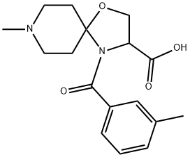 8-methyl-4-(3-methylbenzoyl)-1-oxa-4,8-diazaspiro[4.5]decane-3-carboxylic acid picture