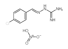 2-[(4-chlorophenyl)methylideneamino]guanidine; dihydroxy-oxo-azanium structure