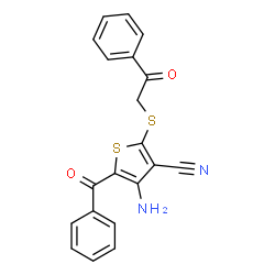 4-Amino-5-benzoyl-2-[(2-oxo-2-phenylethyl)sulfanyl]-3-thiophenecarbonitrile structure
