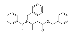 benzyl (3R,αR)-3-(N-benzyl-N-α-methylbenzylamino)butanoate结构式
