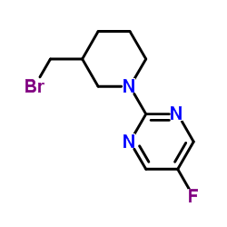 2-(3-Bromomethyl-piperidin-1-yl)-5-fluoro-pyrimidine Structure