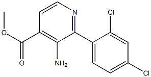 3-Amino-2-(2,4-dichloro-phenyl)-isonicotinic acid methyl ester结构式