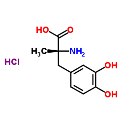 (R)-2-Amino-3-(3,4-dihydroxyphenyl)-2-methylpropanoic acid hydrochloride Structure