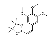 4,4,5,5-tetramethyl-2-[(Z)-2-(3,4,5-trimethoxyphenyl)ethenyl]-[1,3,2]-dioxaborolane结构式