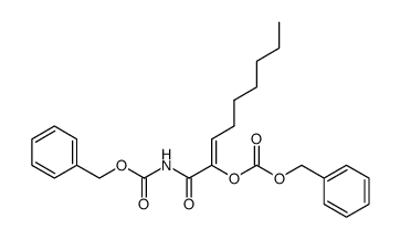 Carbonic acid benzyl ester (Z)-1-benzyloxycarbonylaminocarbonyl-oct-1-enyl ester Structure