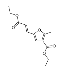 5-((E)-2-Ethoxycarbonyl-vinyl)-2-methyl-furan-3-carboxylic acid ethyl ester结构式