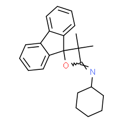 N-Cyclohexyl-3',3'-dimethylspiro[9H-fluorene-9,2'-oxetan]-4'-imine结构式