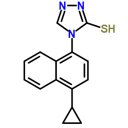 4-(4-cyclopropylnaphthalen-1-yl)-4H-1,2,4-triazole-3-thiol structure