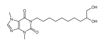 1-(9,10-dihydroxydecyl)-3,7-dimethylpurine-2,6-dione结构式