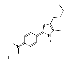 4-(5-butyl-3,4-dimethyl-1,3-thiazol-3-ium-2-yl)-N,N-dimethylaniline,iodide Structure