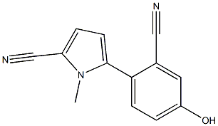 5-(2-cyano-4-hydroxyphenyl)-1-methyl-1H-pyrrole-2-carbonitrile结构式