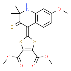 Dimethyl 2-(7-methoxy-2,2-dimethyl-3-thioxo-2,3-dihydroquinolin-4(1H)-ylidene)-1,3-dithiole-4,5-d结构式