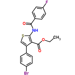 4-(4-Bromo-phenyl)-2-(4-fluoro-benzoylamino)-thiophene-3-carboxylic acid ethyl ester structure