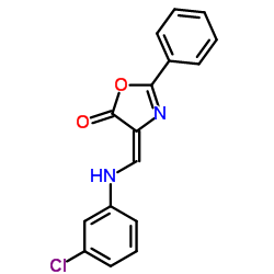 (4E)-4-{[(3-Chlorophenyl)amino]methylene}-2-phenyl-1,3-oxazol-5(4H)-one Structure