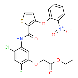 ETHYL 2-[2,4-DICHLORO-5-(([3-(2-NITROPHENOXY)-2-THIENYL]CARBONYL)AMINO)PHENOXY]ACETATE picture