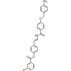 4-[(E)-({4-[(4-Methylbenzyl)oxy]benzoyl}hydrazono)methyl]phenyl 3-chlorobenzoate Structure