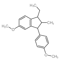 1H-Indene,1-ethyl-2,3-dihydro-5-methoxy-3-(4-methoxyphenyl)-2-methyl- structure