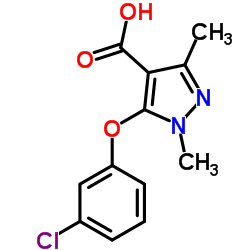 5-(3-Chlorophenoxy)-1,3-dimethyl-1H-pyrazole-4-carboxylic acid Structure
