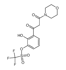 trifluoromethanesulfonic acid 2-hydroxy-3-(3-morpholin-4-yl-3-oxopropionyl)phenyl ester Structure