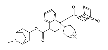 1,4-Naphthalenedicarboxylic acid, 1,2,3,4-tetrahydro-1-phenyl-, bis(8-methyl-8-azabicyclo(3.2.1)oct-3-yl) ester Structure