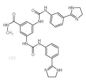 3,5-bis[[3-(4,5-dihydro-1H-imidazol-2-yl)phenyl]carbamoylamino]-N-methyl-benzamide结构式