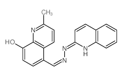 5-Quinolinecarboxaldehyde,8-hydroxy-2-methyl-, 2-(2-quinolinyl)hydrazone Structure