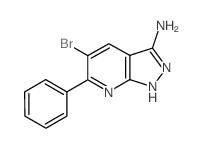 5-溴-6-苯基-1H-吡唑并[3,4-b]吡啶-3-胺结构式