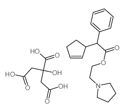 Benzeneacetic acid, .alpha.-2-cyclopenten-1-yl-, 2- (1-pyrrolidinyl)ethyl ester, 2-hydroxy-1,2, 3-propanetricarboxylate (1:1) picture