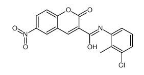 N-(3-chloro-2-methylphenyl)-6-nitro-2-oxochromene-3-carboxamide结构式