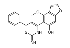 5-(2-amino-6-phenyl-6H-1,3-thiazin-4-yl)-4-methoxy-1-benzofuran-6-ol结构式
