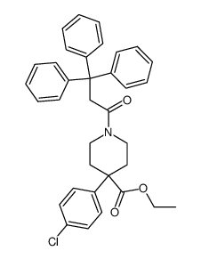 1-(3,3,3-triphenylpropionyl)-4-(4-chlorophenyl)-4-piperidinecarboxylic acid ethyl ester Structure