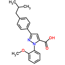 3-(4-Isobutylphenyl)-1-(2-methoxyphenyl)-1H-pyrazole-5-carboxylic acid结构式