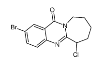 2-bromo-6-chloro-7,8,9,10-tetrahydro-6H-azepino[2,1-b]quinazolin-12-one结构式