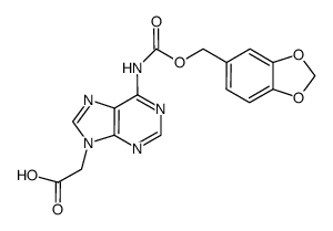 [6-N-(piperonyloxycarbonyl)-adenine-9-yl]-acetic acid结构式