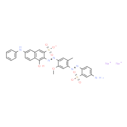 3-[[4-[(4-Amino-2-sodiosulfophenyl)azo]-5-methyl-2-methoxyphenyl]azo]-4-hydroxy-7-phenylaminonaphthalene-2-sulfonic acid sodium salt结构式
