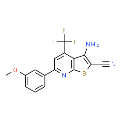 3-Amino-6-(3-methoxyphenyl)-4-(trifluoromethyl)thieno[2,3-b]pyridine-2-carbonitrile Structure