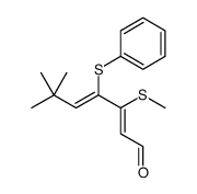 6,6-dimethyl-3-methylsulfanyl-4-phenylsulfanylhepta-2,4-dienal结构式