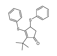 2-tert-butyl-3,4-bis(phenylsulfanyl)cyclopent-2-en-1-one结构式